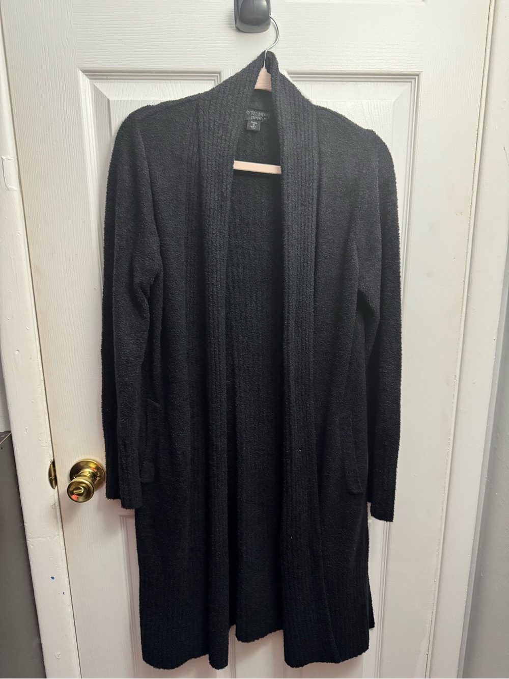Barefoot Dreams Open-Front Black Women's Sweater Cardigan